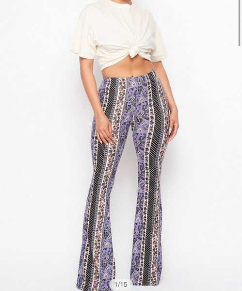 Boho Flare Bottoms In Lavender